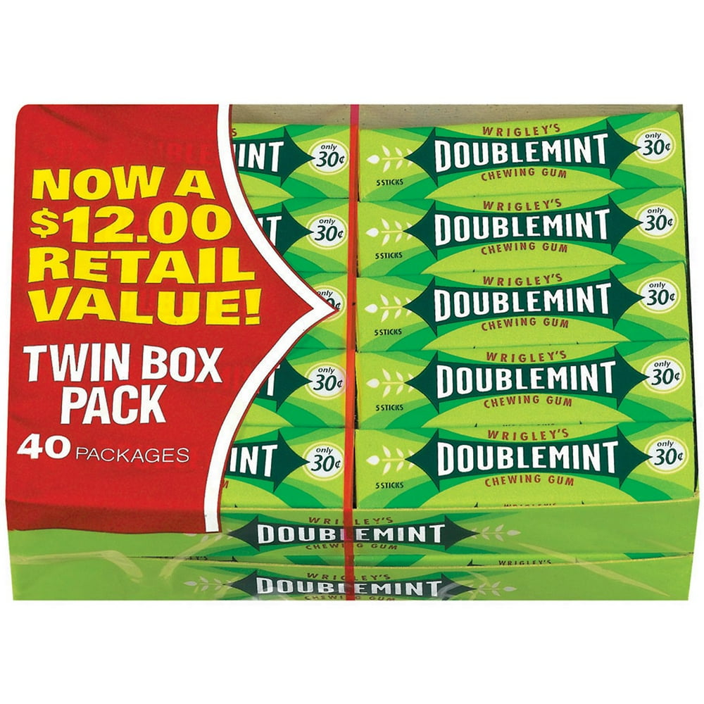 Doublemint Wrigley's Chewing Gum, 5 Count, 40 Pack