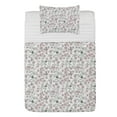 thumbnail image 1 of Floral Microfiber Bedspread Set, Gracious Simplistic Spring Time Pattern with Butterfly Blossom Flower, Soft Bedding Set with Pillow Shams & Comforter, 3 Sizes, White Blush Hunter Green, by Ambesonne, 1 of 1