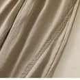 thumbnail image 5 of gbyLJF Womens Cotton Linen Pants Trendy Ruffle Trim Loose Fit Elastic Waist Pants Work Casual Pants with Pockets A02_Khaki L, 5 of 7