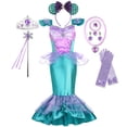 thumbnail image 5 of Disney Girls Ariel Cosplay Siren Clothing Elegant Mermaid Birthday Party Little Mermaid Costume Children Gown Princess Vestidos, 5 of 5