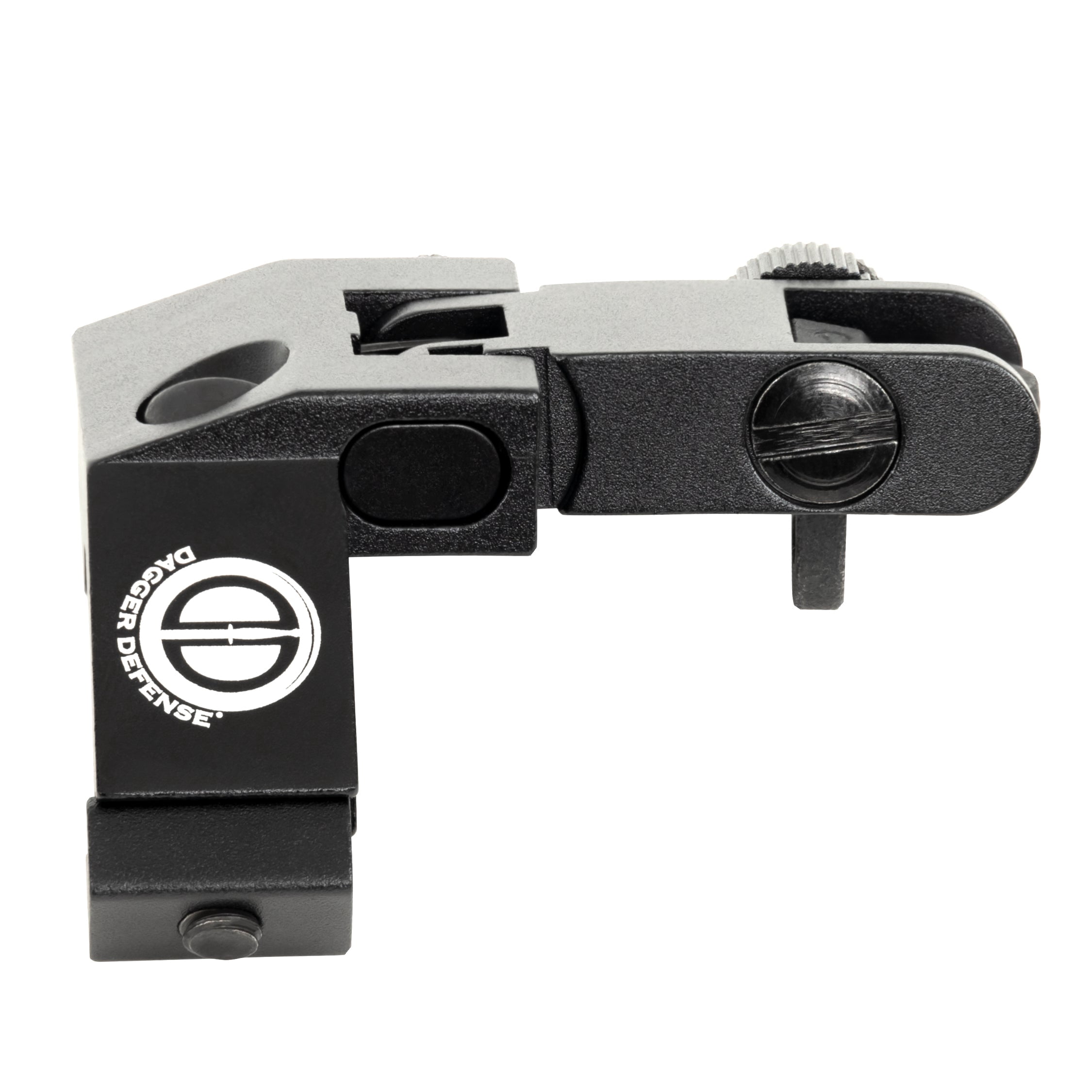 Dagger Defense flip up BUIS 45 degree picatinny rail mounted backup iron sights.
