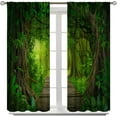 thumbnail image 3 of Fantasy Nature Curtains for Windows, Gothic Gate Fantasy Forest Theme Curtains for Living Room, Magic Dreamland Fairy Landscape Pattern Blackout Drapes 2 Panel Sets, 84x84 Inch, 3 of 5