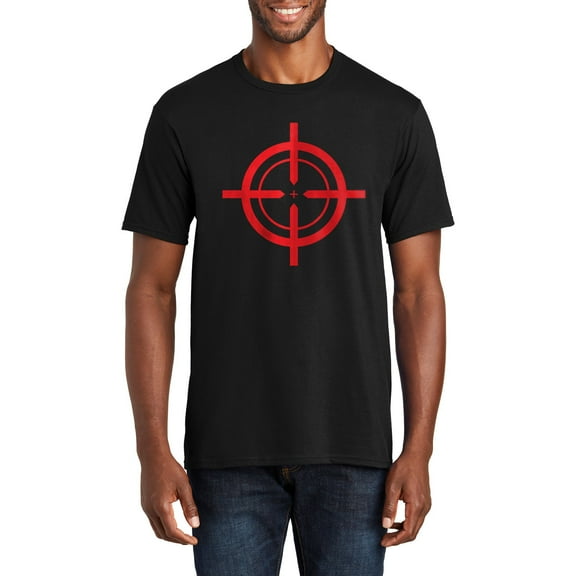 Oversized Target Crosshair Scope Graphic Men's Fan Favorite Crew Neck Tee Shirt - Jet Black XL