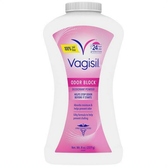 Vagisil Daily Intimate Powder Patented Odor Block Protection, 8 oz, 12 Pack