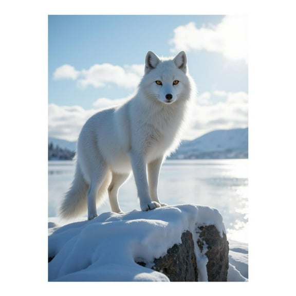 Diamond Art Kit for Adults, Snow Fox Winter Landscape Diamond Painting for Adults Beginners, 5D DIY Diamond Art Painting Kits, Colorful Diamond Painting Craft for Home Decor 12x16