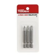 Hyper Tough 3-Pack, 2 inch Phillips Screwdriver Bits AU85040K, Phillips sizes, Ph1, Ph2 and Ph3