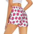 thumbnail image 3 of Sigee Hand Drawn Strawberry for Women's Athletic Shorts High Waisted Running Shorts Pocket Sporty Short Gym Elastic Workout ShortsLarge, 3 of 9