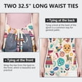 thumbnail image 6 of Colorful Mexican Elements Apron-Garden Aprons for Women with Pockets-Cotton Linen Waterproof Kitchen Cooking Gardening Aprons Adjustable for Kitchen,Cooking,BBQ and Salon 32"x27", 6 of 7