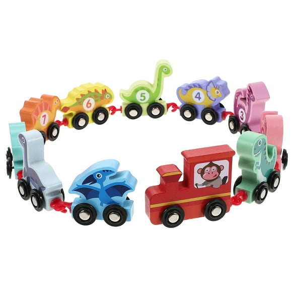 1 Set of Train Set Montessori Cute Educational Toys Dinosaur Number Train Toy for Toddler