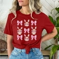 thumbnail image 5 of Mujeres Pantalones Cortos de Manga Corta Impresa Floral Cuello Redondo Superior / Camisa Poliéster, Blusa Casual de Moda para el Uso Diario Del Hogar, 5 of 5