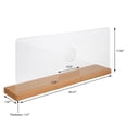 thumbnail image 2 of M&T Displays 39.37x17.02 Inch Wooden Base Hygienic Separator on Counter with Speaker Holes, Sneeze Guard, Protective Window for Employers & Customers, Barrier for Coughing & Sneezing (Natural Wood), 2 of 7