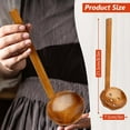 thumbnail image 3 of HAHDAXIA 6 Pieces Handcrafted Wooden Ramen Spoon and Colander with Long Handle Home Tableware Kitchen Utensils, 8.5in, 3 of 7