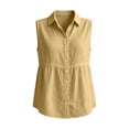thumbnail image 6 of Neewe Cotton Linen Sleeveless Shirts for Women Button Down Blouse Lounge Casual V Neck Tank Tops, 6 of 6