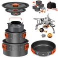 thumbnail image 1 of Juego de utensilios de cocina para acampar Smokey Camp, 10 piezas con estufa y adaptador, 1 of 8
