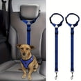 thumbnail image 1 of Arnés de seguridad 2 en 1 ajustable para perro para coche y sistema de sujeción para asiento trasero con arnés a rayas, apto para modelos de coche, restricción para mascotas para SUV y sedanes, lav..., 1 of 5