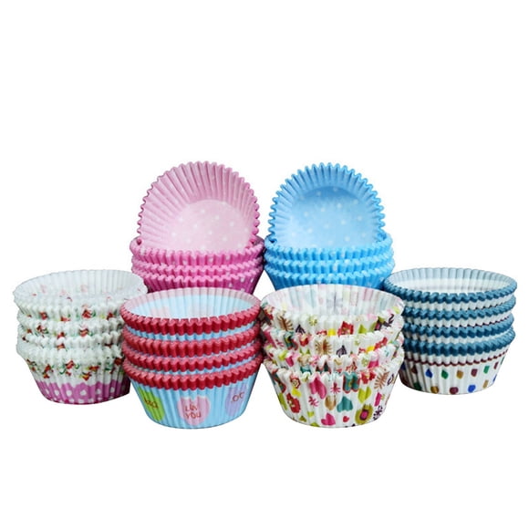 WASHWEPE 80 Ensemble Petites Tasses à Dessert Moules à Pâtisserie en Papier Résistant à la Chaleur Rond pour Fêtes de Thé Vintage