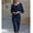 Navy, variant on Hvot&aat Elegant Bodycon Dress for Women Drop Neck Batwing Slim Fit Pencil Dresses Solid Color Ribbed Office Formal Evening Gown