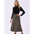 thumbnail image 3 of DARING DIVA Women's A-Line Skirts Stretchy Sweater Midi Skirt Large Dark Coffee, 3 of 8