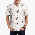 thumbnail image 2 of Salouo Heart Panda for Men's Short Sleeve Polo Shirts,Polo Shirts for Men Performance Short Sleeve Golf Shirt Athletic Casual Collared T-Shirt-XX-Large, 2 of 8