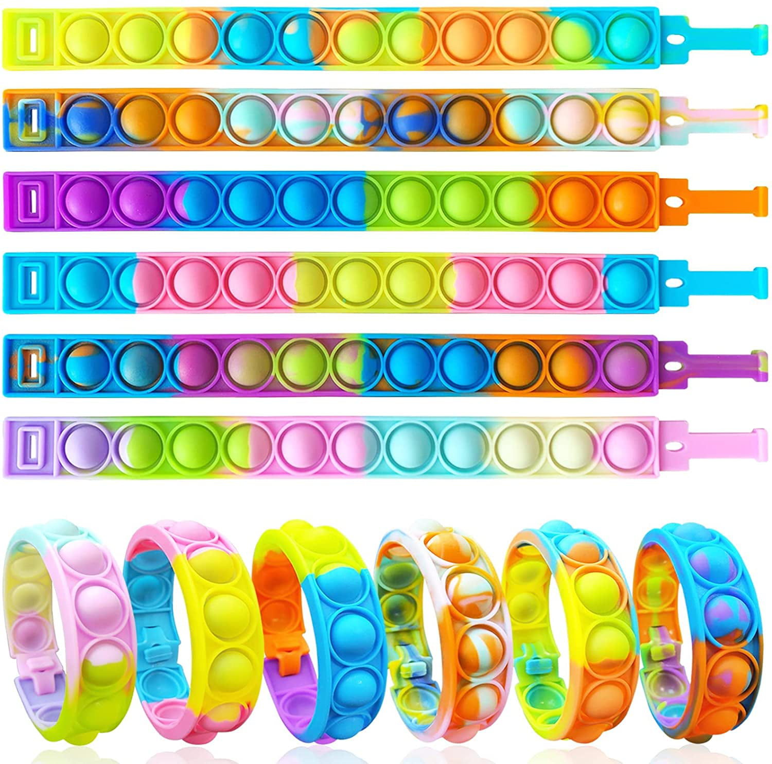 5 Pack Llama Bubble Fidget Toy Set Popit Game ADHD Stress Relief Bracelet Gifts 