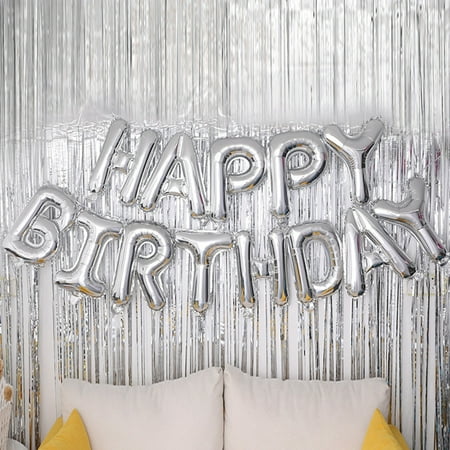 

Fopp Seller Letter Happy Birthday Party Set Garden Decoration With Sling Accessories Silver One Size