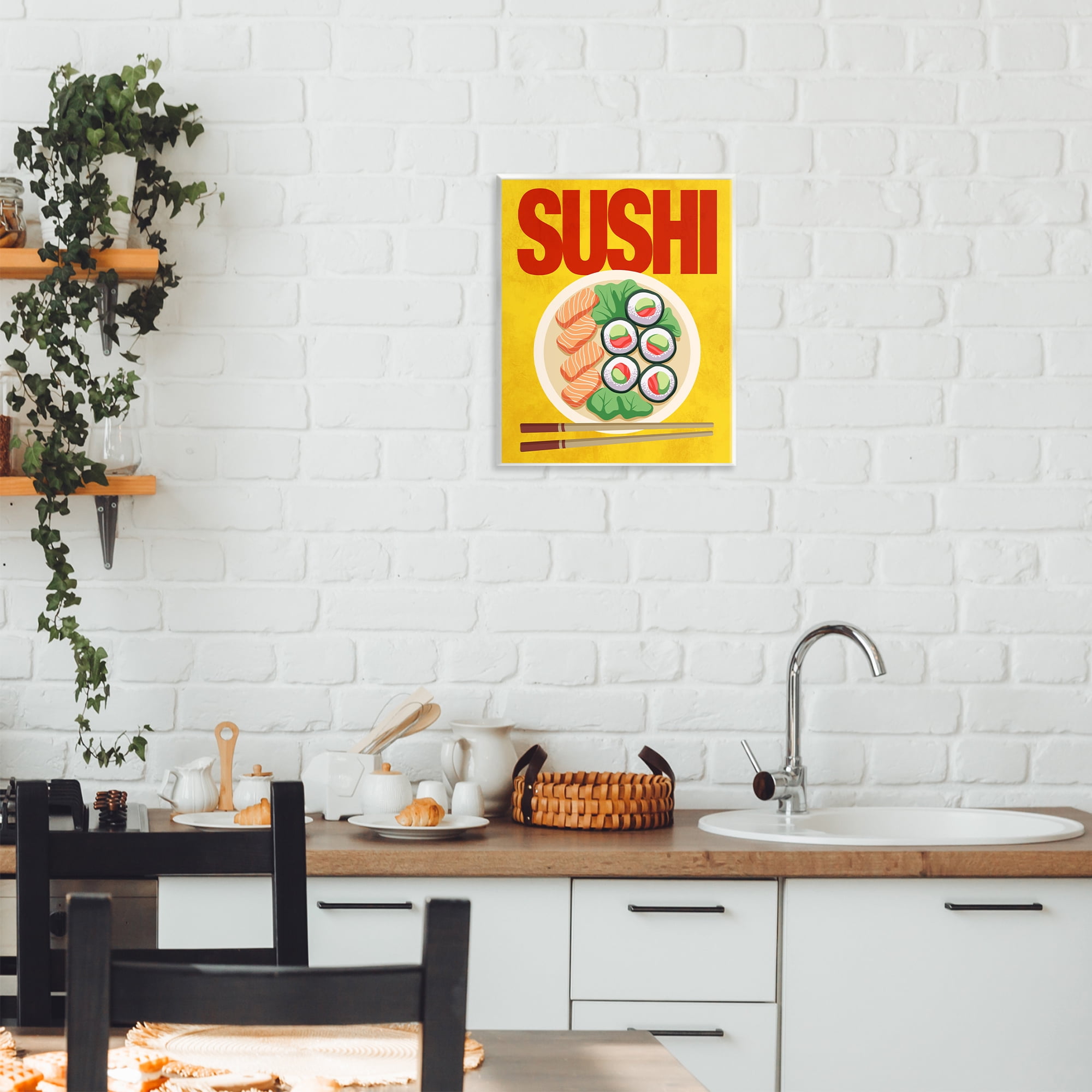 Stupell Industries Bright Sushi & Chopsticks Wall Plaque Art, design by Marcus Prime