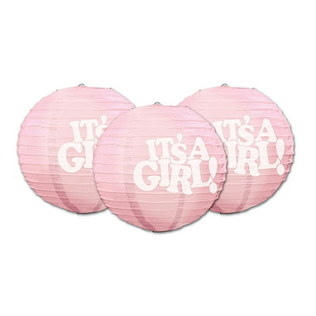 Beistle Pink It's A Girl Paper Lanterns (3 ct)