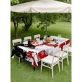 thumbnail image 3 of Outdoor Tablecloth with Umbrella Hole and Zipper, Black Plaid Christmas Rectangle Table Cloth 60x84 Inch Waterproof Tablecloth, Snowman Gifts Xmas Tree Winter Snowflake Picnic Table Cover for Patio, 3 of 7