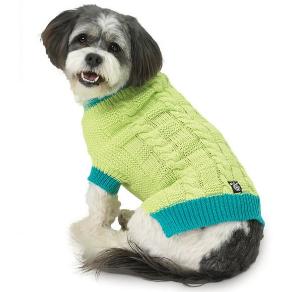 Cody's Green Chunky Cable Dog Sweater