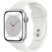 Restored Apple Watch Series 8 GPS 41mm Silver Aluminum Case with White Sport Band - M/L (Refurbished)