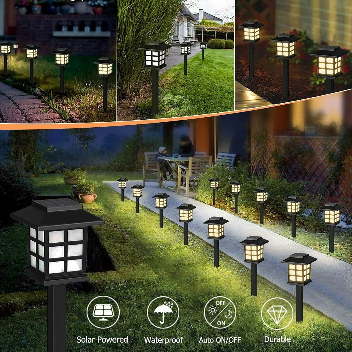 Small House Models Solar Street Lights, Garden Waterproof Outdoor Solar Lights, Warm Light