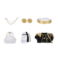 thumbnail image 3 of Popular Singer Group Cosplay Costume, Pop Star Printed Black Outfit with 2 Waist Accessories, Halloween Costumes Outfit, for Halloween Cosplay Party, 3 of 8