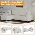thumbnail image 3 of 96" Modular Cloud Sectional Sofa, L-Shaped with Movable Ottoman & Pillows, 3 of 7