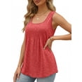 thumbnail image 2 of MOYIKO Women's Summer Tank Tops Pleated Square Neck Loose Fit Casual Flowy Tunic Sleeveless Shirts, 2 of 7