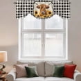 thumbnail image 3 of Tie Up Valances for Windows, Yellow Sunflowers Yak Adjustable Valance Curtains Window Treatment for Living Room, Black White Checkered Rustic Buffalo Rod Pocket Kitchen Curtains & Drapes 42x12 Inch, 3 of 9