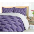 thumbnail image 5 of Ambesonne Abstract Duvet Cover Set, Plaid Print with Stripes, 2-Calking, Purple Quartz, 5 of 7