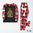 thumbnail image 4 of Jenny Matching Family Christmas Pajamas, Gingerbread Christmas Tree Print, Two-piece Set, Festive Red Plaid Holiday Sleepwear, 4 of 7