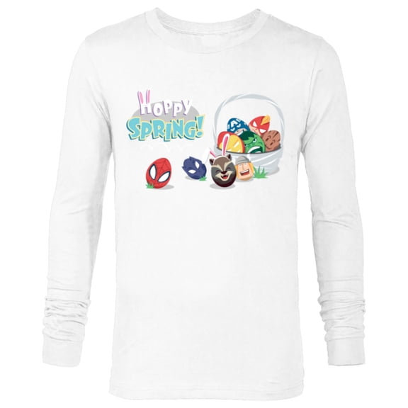 Marvel Super Hero Eggs Hoppy Spring Easter Basket - Long Sleeve T-Shirt for Men - Customized-White