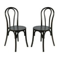 thumbnail image 2 of Emma + Oliver Set of 2 Solid Wood Thonet Style Stack Dining Chairs with Early American Finish, 2 of 12