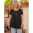 thumbnail image 5 of Plus Size Womens Short Sleeve Casual Summer Tunics Round Neck Tops for Leggings, 5 of 6