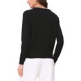 thumbnail image 3 of Suéter abierto Inspire Chic para mujer, sin cuello, con botones, estilo casual de negocios, cárdigan de punto grueso, talla XL, negro, 3 of 6