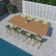 thumbnail image 2 of Menorca 11-Piece Teak Finish Wood FSC Certified and Aluminum Extendable Patio Dining Set With Green Chairs, 2 of 13
