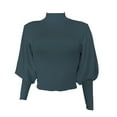 thumbnail image 5 of Fashion Women Casual Solid High-necked Long Sleeve Sweater Blouse Tops Clutch Band Sweatshirt Long Sleeve Sweatshirt Garment Dyed Lightweight Sweaters for Women Old Man Sweater Mens Sweaters for Men, 5 of 5