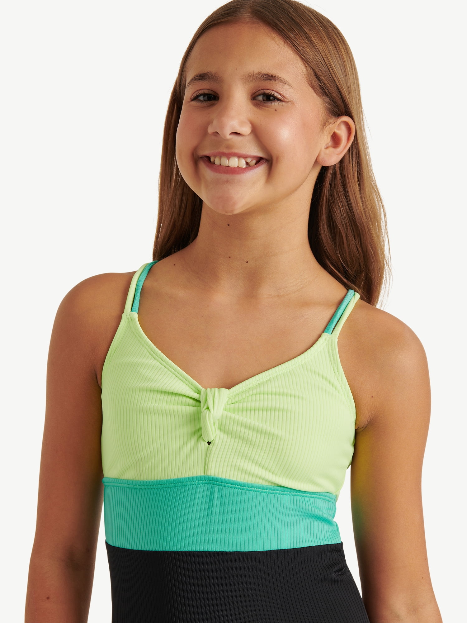 Justice Girls One Piece Ribbed Keyhole Swimsuit, sizes XS-XL