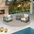 thumbnail image 5 of Ulax Furniture Outdoor Square Aluminum Side Table With Wood Grain,Gray, 5 of 6