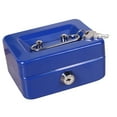 thumbnail image 3 of Metal Cash Box with Money Tray Lock Box, Mini Money Saving Organizer for Household Cash Management, Portable Money Storage Safe for Car, 3 of 7