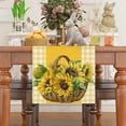 thumbnail image 2 of 1pc Linen Sunflower Table Runner Durable & Soft Linen Material, Rustic Wicker Basket Design, Perfect for Kitchen or Dining Room Table Decoration 13x72, 2 of 5