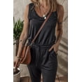 thumbnail image 6 of Versatile Sleeveless Black Jumpsuit for Women - Adjustable Drawstring Waist | [ZhiHiMeRi] | (US 8-10)M, 6 of 8