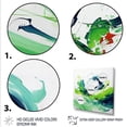 thumbnail image 3 of Designart "Expression of White and Green Abstract Ink II" Abstract Framed Wall Art - Green Abstract Painting Living Room Framed Canvas Art, 3 of 6