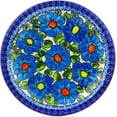 thumbnail image 2 of Polish Pottery 11¼-inch Dinner Plate (Bold Blue Poppies Theme) Signature UNIKAT Hand Painted in Boleslawiec, Poland + Certificate of Authenticity, 2 of 6